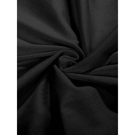 [Casual Two-Piece Set] FLS9300WM23 Women's Casual Two-Piece Set: Soft Stretch Fabric, Black Long Sleeve 