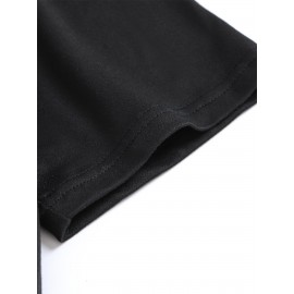 Plus Size, Plus Size Women's V-Neck Short Sleeve T-Shirt - Happy New Year 2026 Fireworks Print Slim-Fit Breathable Top, Black & Golden Sparkling Casual Shirt for Parties, Casual Attire & NYE Celebrations, Machine Washable Spring Summer Fashion