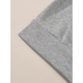 Plus Size Cozy Chic Letter Print Drawstring Hoodie - Soft Warm Fleece Lined Long Sleeve Sweatshirt with Relaxed Fit for Fall & Winter - Women's Comfortable Casual Wear for Everyday