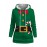 Plus Size - Women'S Festive Christmas Hoodie - Cozy Long Sleeve Pullover with Santa & Candy Cane Design, Green, Casual Holiday Sweatshirt for Cold Weather, Christmas Clothes