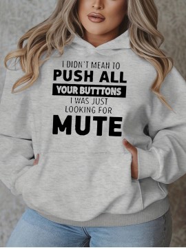 [Plus Size Sweatshirt] Plus Size Women's Casual Sweatshirt | Autumn and Winter Long-Sleeved Pullover with Pockets | Mute S Printed Round Neck
