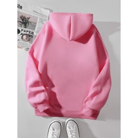 [Plus Size Sweatshirt] Plus Size Women's Casual Sweatshirt | Autumn and Winter Long-Sleeved Pullover with Pockets | Mute S Printed Round Neck